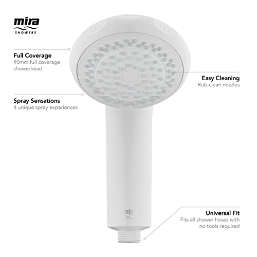 Mira Showers Logic Cabezal de Ducha Manual 4 Modos Blanco 2.1605.177 miniatura 3