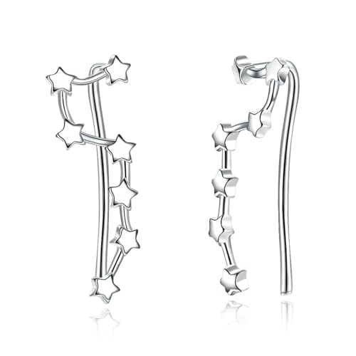 Boucle d'oreille argent 925 femme avec ear cuff zircone cubique bijoux étoile