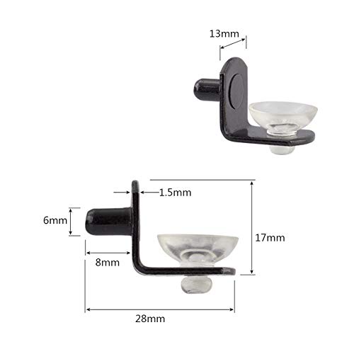 Run 30 Piece L Shape Glass Shelf Supports Holders Furniture Cabinet Cupboard Bookcase Shelf Bracket Pegs With Suction Cup (Nickel Color) #TOP1