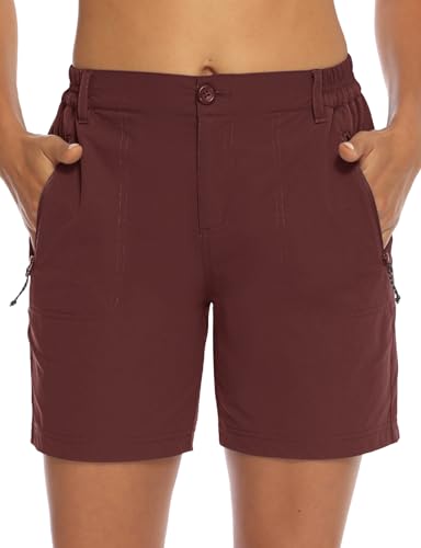 Image of TBMPOY Women's 6 inch Hiking Cargo Shorts Quick Dry with Pockets Work Golf Short Lightweight Outdoor Active Summer for Women