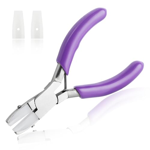 Image of SPEEDWOX 3-Inch Nylon Jaw Pliers for Jewelry Making, Flat Jaw, Purple