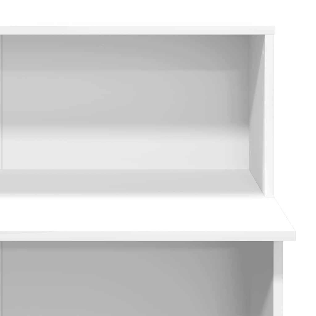 Tomostar Comptoir de Réception, Table de Réception Comptoir d'accueil Blanc 100x50x103,5 cm Bois d'ingénierie
