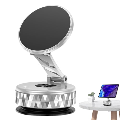 Support Téléphone Ventouse Voiture Pliable Aimant Puissant Fixation Stable Tableau de Bord Bureau