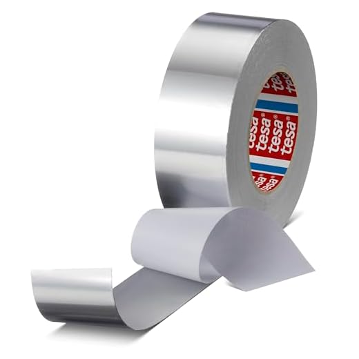 Dpm tapes - Tesa 60672, Cinta de Aluminio Selladora para Conductos de Aire, Impermeable, Resiste Vapor y Gas, Altas/Bajas Temperaturas, Robusta, Reparaciones Permanentes (50 mm x 10 m)