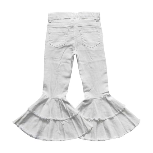 Todder Western Ripped White Jeans Girl Jeans Ruffle Bell Bottom2