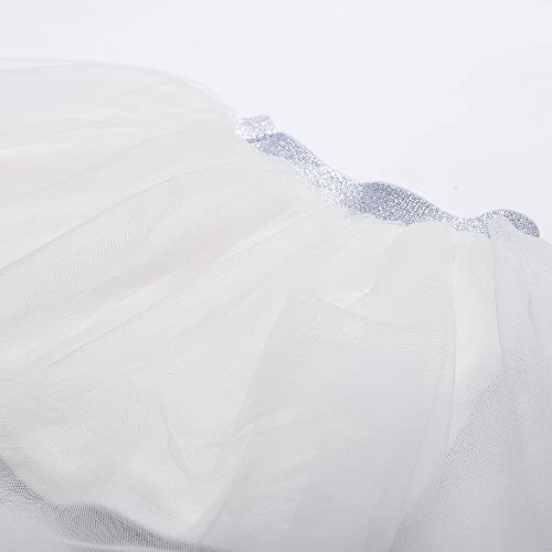 Vestido de tule com 5 camadas de tutu para bebês meninas da Cotton Fairy branco, Branco, 12 Months