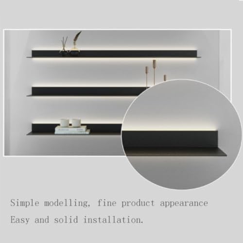 Étagère murale flottante à LED noire 60x20 cm en fer rétroéclairé - 6