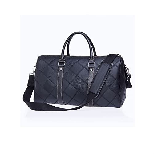 Mens Shoulder Bags Travel Bags for Mens, Genuine Leather Duffle Bags for Men, Briefcases Handbags (Color : Black)