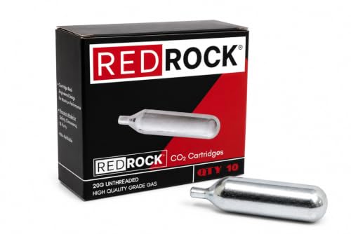 RedRock 20 Gram Unthreaded CO Cartridges Compatible with 20 Gram HVAC Drain Gun Industrial Grade For HVAC Drain Gun Maintenance Bike Tire Inflators and Multi-Purpose Use (Pack of 10)