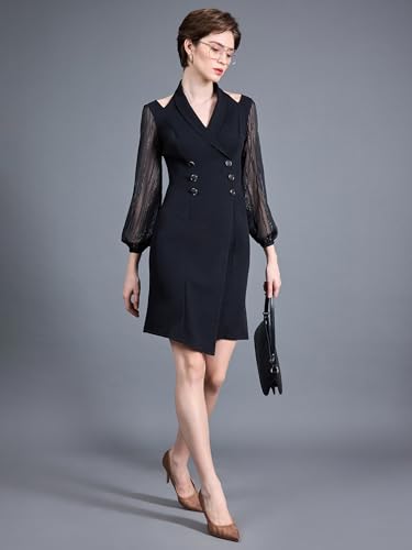 Image of Miss Chase Women's Sleeveless Collared Bodycon Above-Knee Polyester Dress