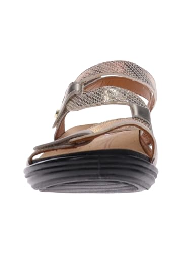 Image of Revere Emerald 3 Women's Sandals - Premium Soft Leather, Adjustable Straps & Contoured Footbed - Orthotic Arch Support for Stylish Comfort & All-Day Wear Mixed Metallic 12-12.5 M US