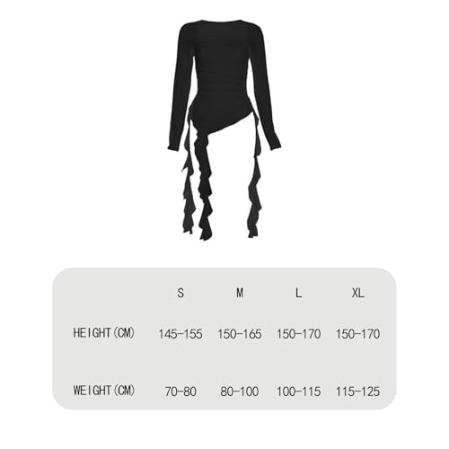 Image of Women's Y2K Long Sleeve T Shirt Classic Streetwear for Wedding Dating Gothic S Black