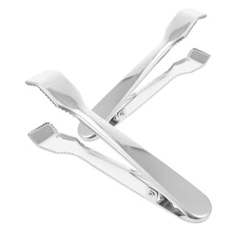 PRETYZOOM 2pcs Stainless Steel Sugar Tongs with Toothed Grip High Mirror Finish Mini Serving Tongs for Appetizers Desserts and Ice Cubes Versatile Kitchen Tool