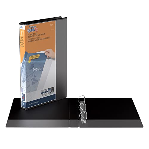 Quickfit Heavy-Duty Portrait Legal View 3-Ring Binder, Angle D Ring, 14 Inches By 8 1/2 Inches, Black, (Size) #TOP1