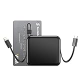 Power Bank 10000mAh Ultra Delgado Carga Rápida 22.5W PD 3.0 - Batería Externa Portátil Mini (6.8cm) Sólo 170g - 3 Puertos- Pantalla LCD% Batería (Negro)