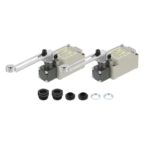 QUARKZMAN Przełącznik krańcowy 10A/380Vac 1,5A/250VDC regulowana dźwignia rolki obrotowy przełącznik końcowy skok Cwlca12-2-Q 2 szt. do frezarki CNC drukarki 3D przełącznik drzwi