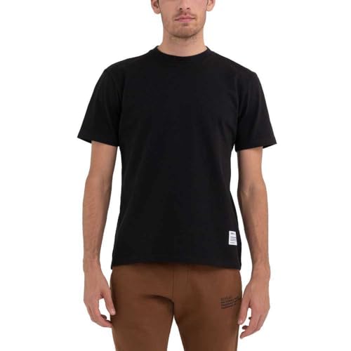 T-shirt Replay M6665a pour homme en coton noir col rond