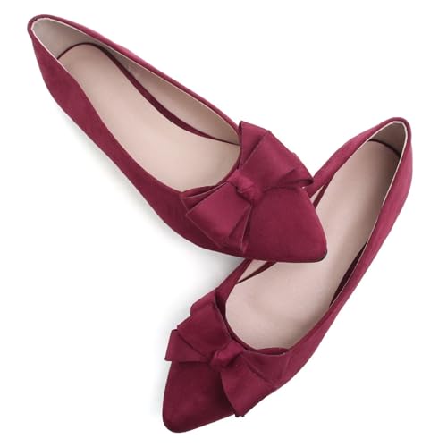 Image of SAILING LU Women's Bow-Knot Pointed Toe Ballet Flats