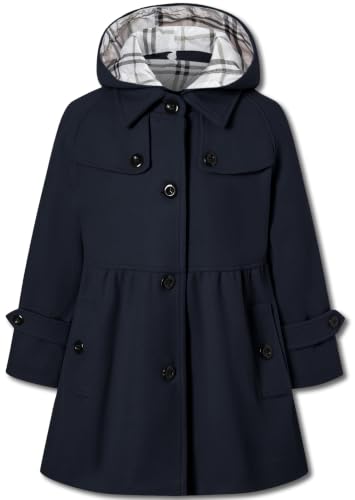 Image of Betusline Girls' Dress Coat, Kids Hoodie Wool Blend Coats Fall Winter Outerwear Peacoat,2-14 Years