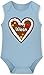 Shirtracer Kompatibel mit Oktoberfest Baby Outfit - Lebkuchenherz I love Wiesn München - 62 - 68 (6 Monate) - Babyblau - X948 Baby Body Ärmellos - X948 - Babybody ohne Ärmel für Jungen und Mädchen