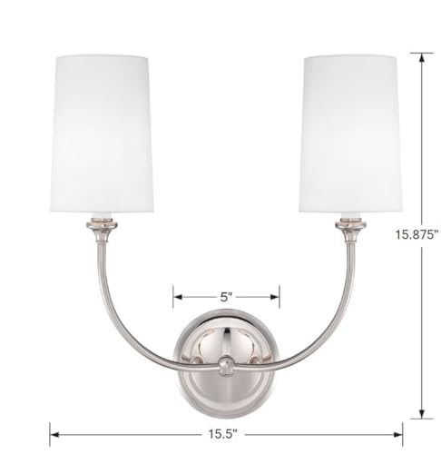 Image of Crystorama Libby Langdon Sylvan 2 Light Polished Nickel Bathroom Vanity