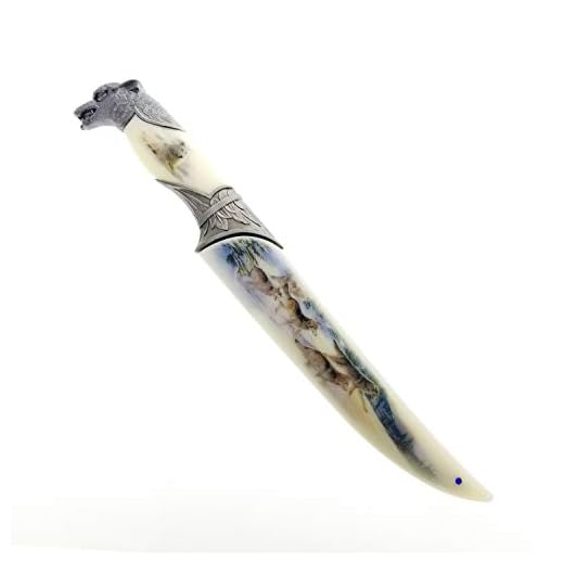 1sword Fantasy Collection: Wild Anime Fixed Blade Dagger With Etched Blade. For Collection, Gift, Camping (8521-WF)