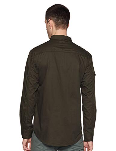 Image of Spykar Slim Fit Shirt Olive
