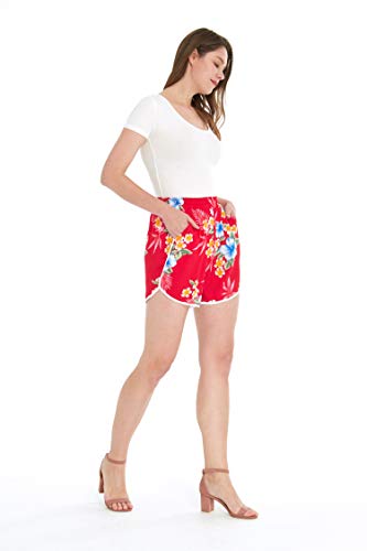 Image of Matchable Family Hawaiian Luau Men Women Girl Boy Clothes in Hibiscus Red