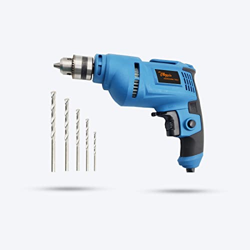 Image of Hillgrove HGPD2M1 All Purpose 500W Drill Machine with 5 Drill Bits for Making Holes in Metal /Wood /Concrete with Reverse Rotaion and Variable Speed Pistol Grip Drill (10 mm Chuck Size)