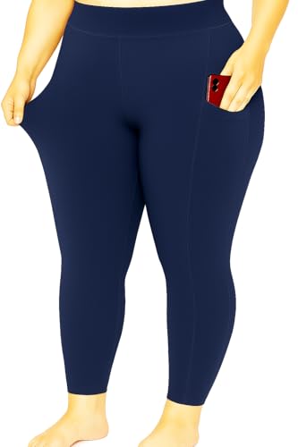 Image of Bio-Washed Soft and Stretchy Ankle Length Leggings with Pocket (Regular and Plus Size)