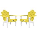FUNBERRY Kids Outdoor Chair, CPC Certified HDPE Kids Adirondack Chairs Set of 2, All Weather Easy Installation Toddler Outdoor Chair with Ergonomic Design for Patio, Garden, Picnic, Backyard, Beach