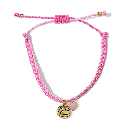 Volleyball Heart Gold Charm Bracelet 100% Waterproof Adjustable Friendship Jewelry Gift Teams