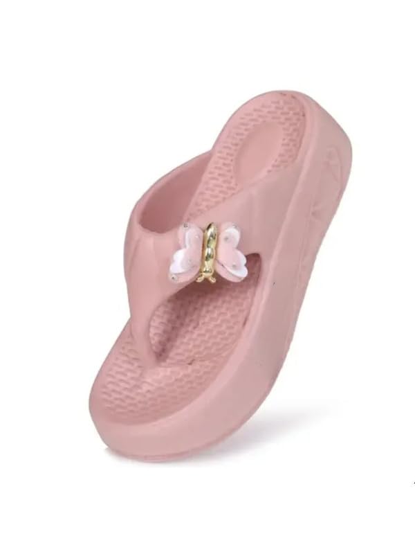Shorelin For Women Flip-Flops & Stylish Comfort_Slippers | Lightweight, Anti-Skid, Wear Sandals for Casual, Beach & Home Use Color PEACH