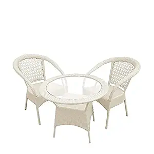 Indiid Homes |D-8 Patio|Indoor Outdoor Living Room Balcony Garden 2Chair + 1Table Furniture Set Coffee Chair Set Powder Coated
