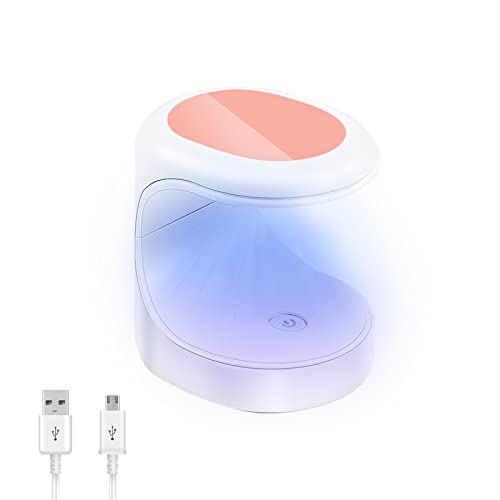 ANGNYA Mini Lampada per Unghie UV LED 16W, Lampade UV Portatile a Doppia Sorgente LED con USB Presa per Nail Art（Rosa）…
