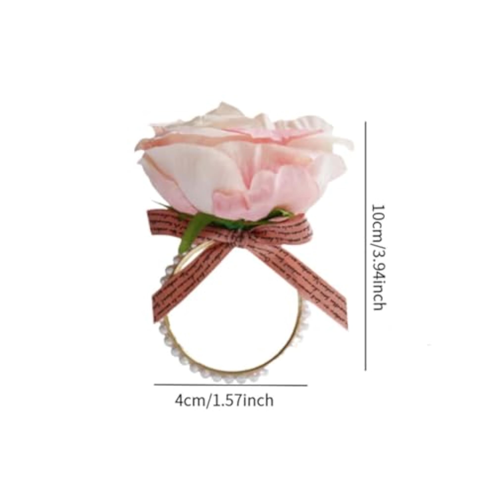 5Pcs Pink Flower Napkin Rings for Festivals and Dining