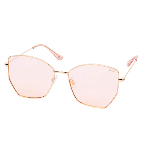 Image of Lee Cooper Mirrored Square Women's Sunglasses - (LC9177NTA C1|58|Pink Color Lens)