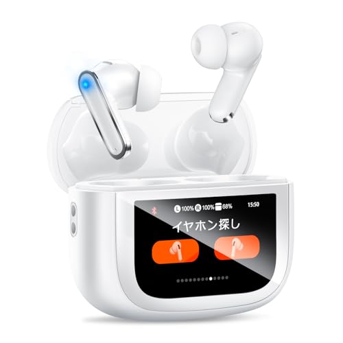 イヤホン bluetooth ワイヤレスイヤホン Bluetooth6.0 多機能タッチスクリーン ぶるーとぅーす ブルートゥースイヤホン ANC対応 最大50時間再生時間 蓋を開けたら瞬間接続 自動ペアリング HiFi音質 Type-C急速充電 イヤフォン 小型 ENCノイズキャンセリング 技適認証済のサムネイル