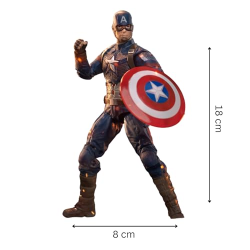 Image of ZD Toys Action Figure - 7 Inch Captain America, Superhero Premium Collectibles, Durable PVC Material, Ideal Gift for Collectors & Fans, Ages 15+ Years