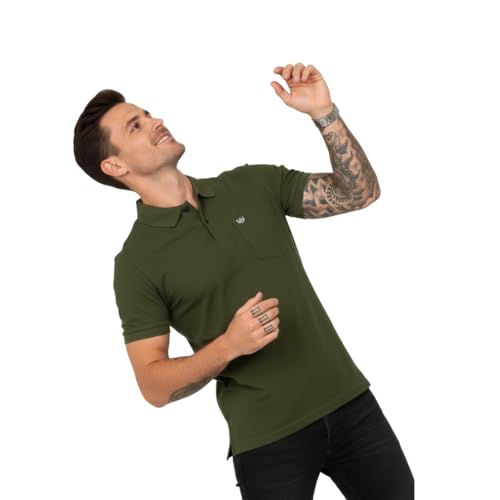 Image of SIDE UP Polo T Shirt for Man with Pocket, Polo T Shirts for Men, Summer Shirt with Collar, Half Sleeve, Cotton Blend, Light Weight, Comfotable Fit (Pack of 1) M to 3XL