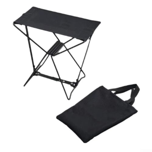 Honseadek Taburete plegable ligero para camping, silla portátil de aleación de aluminio para exteriores, viajes, pesca, picnics y barbacoas, diseño compacto para fácil (color negro)