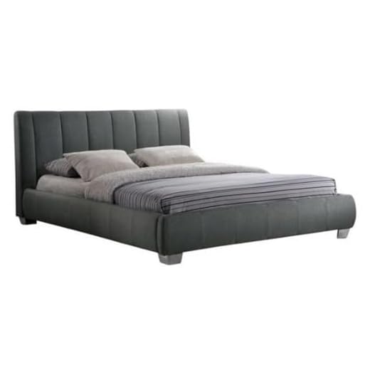Baxton Studio Marzenia Fabric Upholstered Platform Bed, Queen, Grey