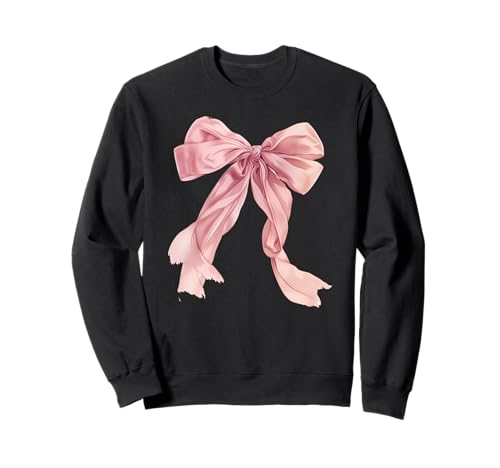 Baby Pink Bow Cute Coquette y2k Clean Girl Estética Mujer Sudadera