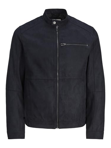 JACK & JONES Male Faux Leather Jacket, jet black, L