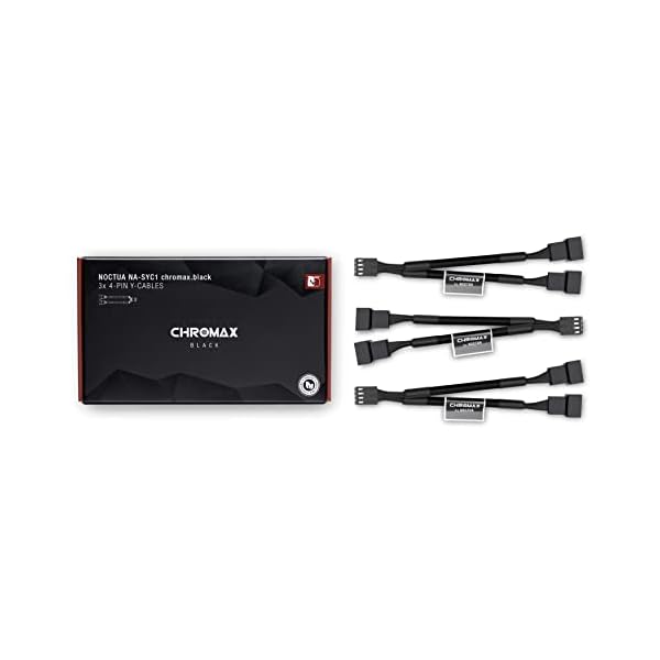 Noctua NA-SYC1 chromax.Black, 4 Pin Y-Cables for PC Fans (Black)