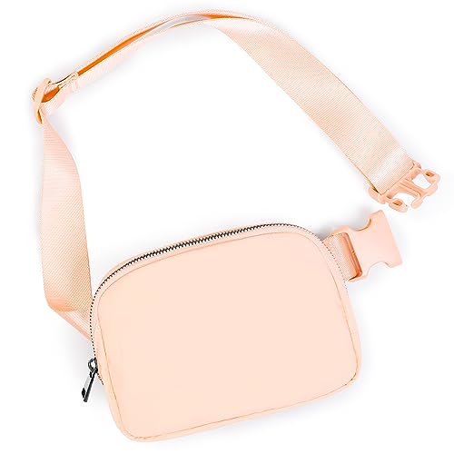 Image of ODODOS Unisex Mini Belt Bag with Adjustable Strap Small Fanny Pack for Workout Running Traveling Hiking, Pale Coral