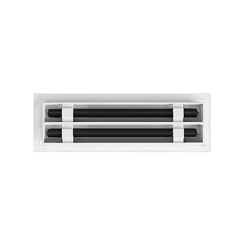 Image of BUILDMART - 12x4 White Modern AC Vent Cover - Decorative Air Vent - Standard Linear Slot Diffuser - Register Grille for Ceiling, Walls & Floors - Texas Buildmart