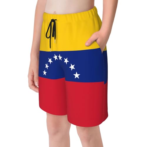 Flag of Venezuela Youth Beach Pants, Soft and Breathable, with Drawstring Waist, Suitable for Sports and Leisure.4