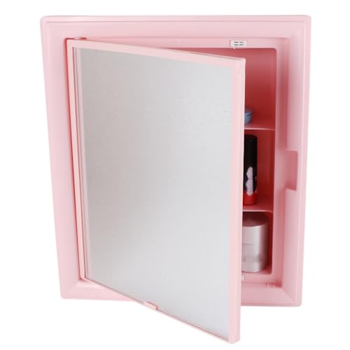 Image of CIPLA PLAST Glam Mirror Cabinet for Bathroom | Multipurpose Bathroom Shelf | Wall Mounted Shelves | Bathroom Cabinet for Storage | Shelves | (BRC-930) (Pink)