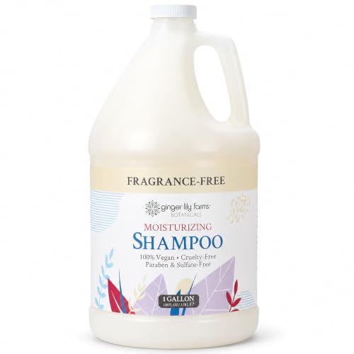 Image of Ginger Lily Farms Botanicals Shampoo, 128oz, Fragrance Free | 100% Vegan & Cruelty-Free | Moisturizing Shampoo for All Hair Types | Refill Size